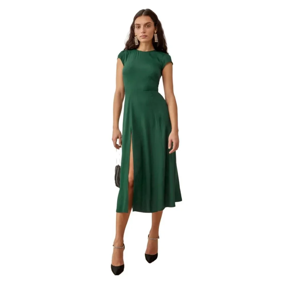 Reformation Gavin Dress in Emerald - Picture 4 of 11
